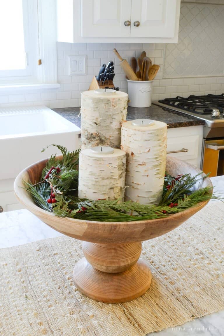 DIY Birch Candle Holders