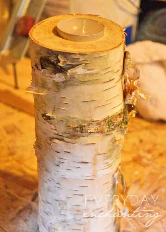 DIY Birch Candle Holders | A quick and easy craft to add a natural accent to your seasonal decor!