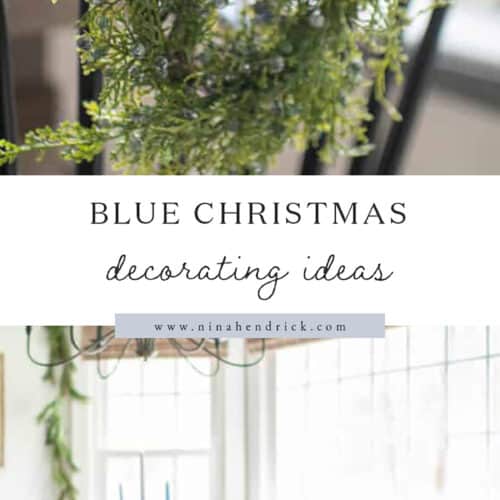 Simple Blue Christmas Kitchen Decor Ideas - Nina Hendrick Home