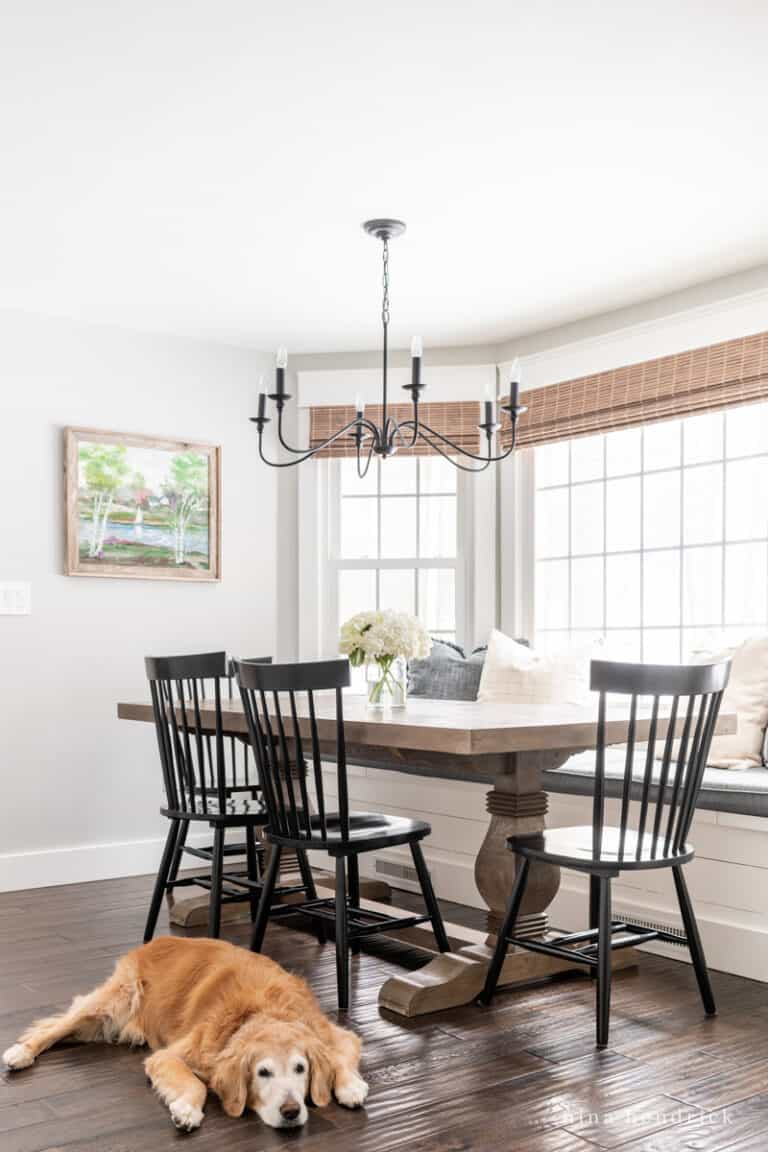 A Breakfast Nook Refresh with Contrast & Practicality