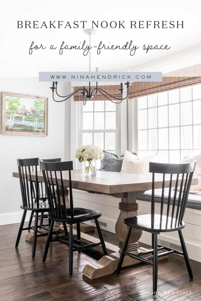 Looking to create a more kid-friendly space? This breakfast nook refresh features updates to add practicality for our family and cohesion with our renovated kitchen. 