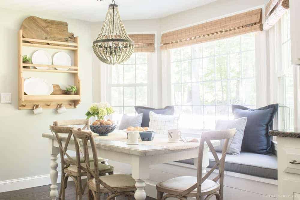 Whole view of farmhouse style breakfast nook