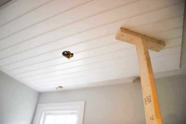 DIY Beadboard Ceiling Tutorial Easy and Inexpensive Custom Treatment