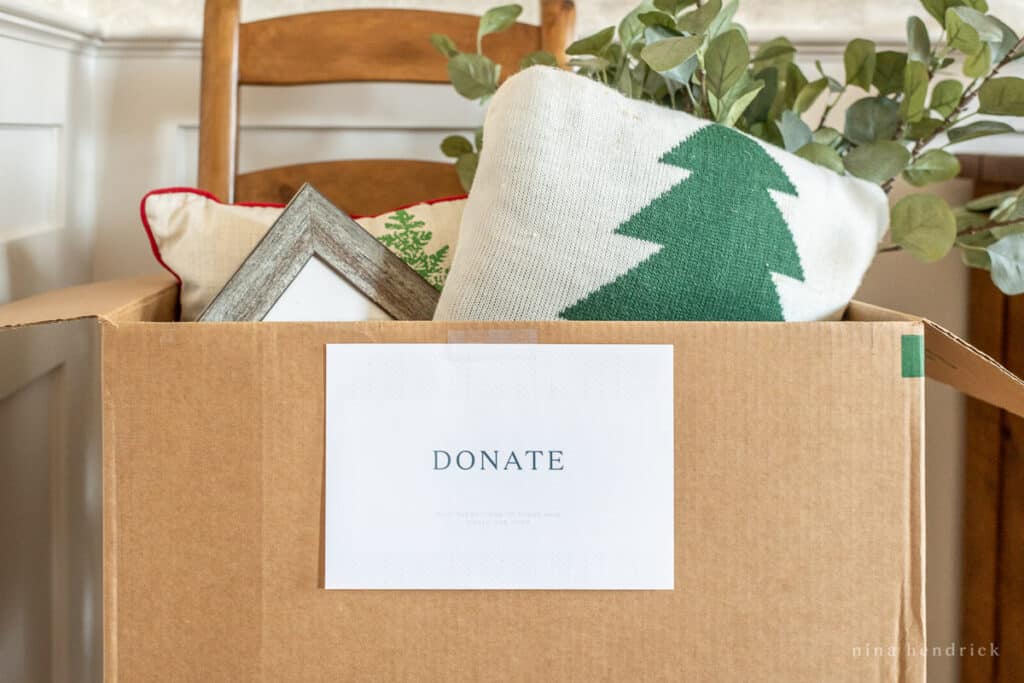 Donation box with Christmas decor
