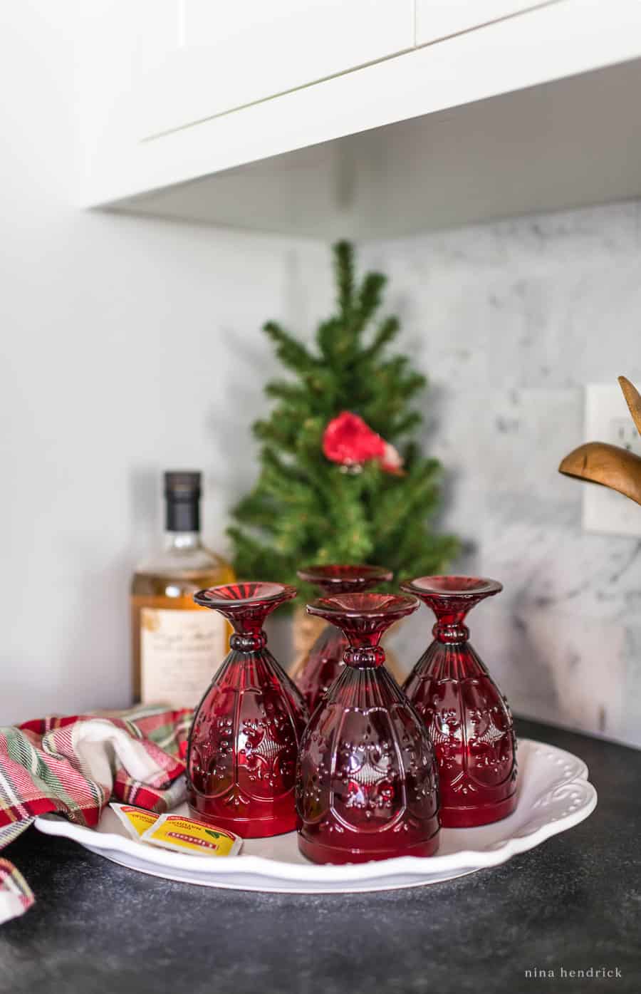 Simple Blue Christmas Kitchen Decor Ideas - Nina Hendrick Home