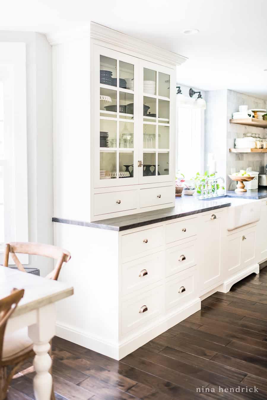 Polar White hutch from Shiloh cabinetry 