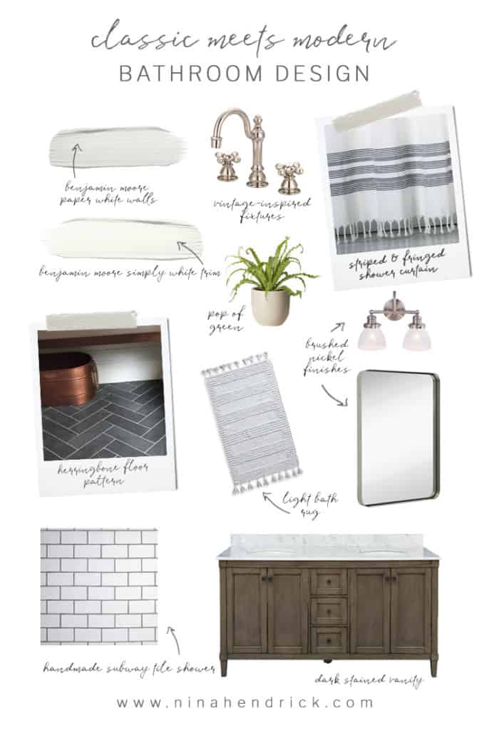 Classic Meets Modern Bathroom Design Collage