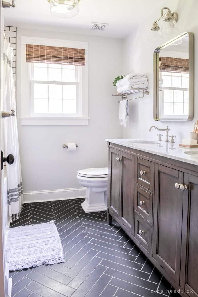 Classic Meets Modern Small Bathroom Makeover