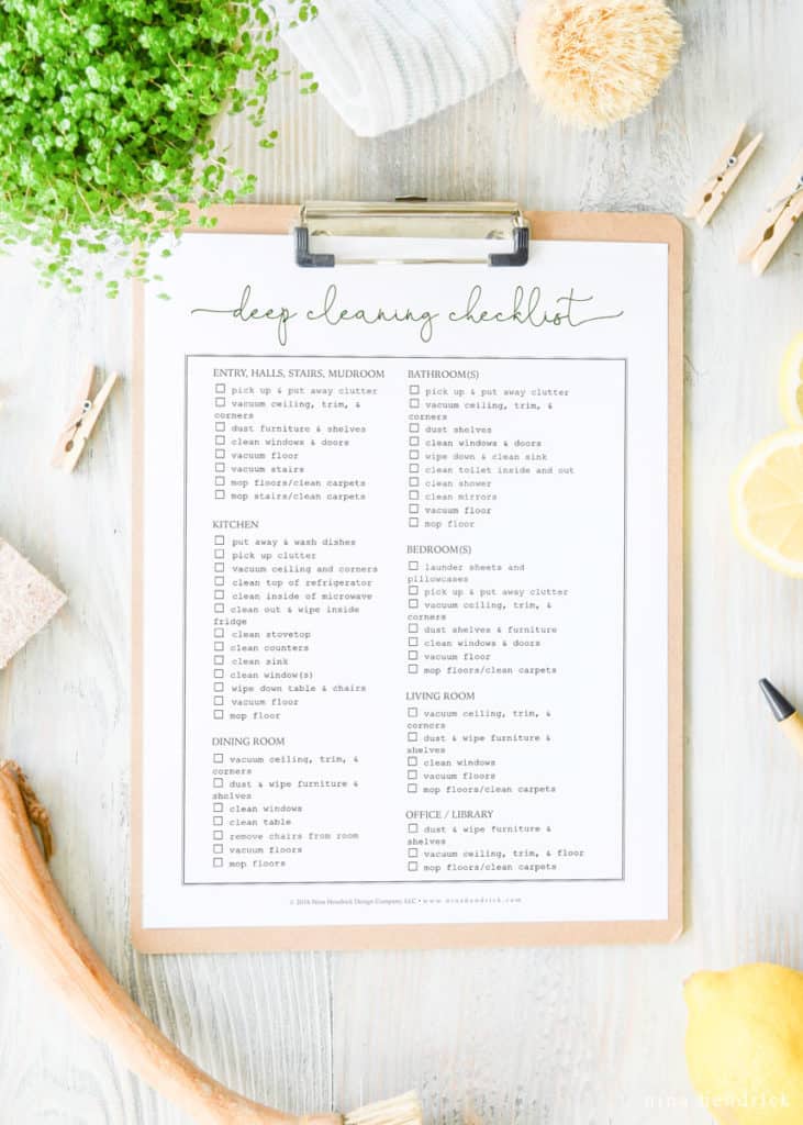 free printable cleaning checklist organize and clean your entire home and stay on track with