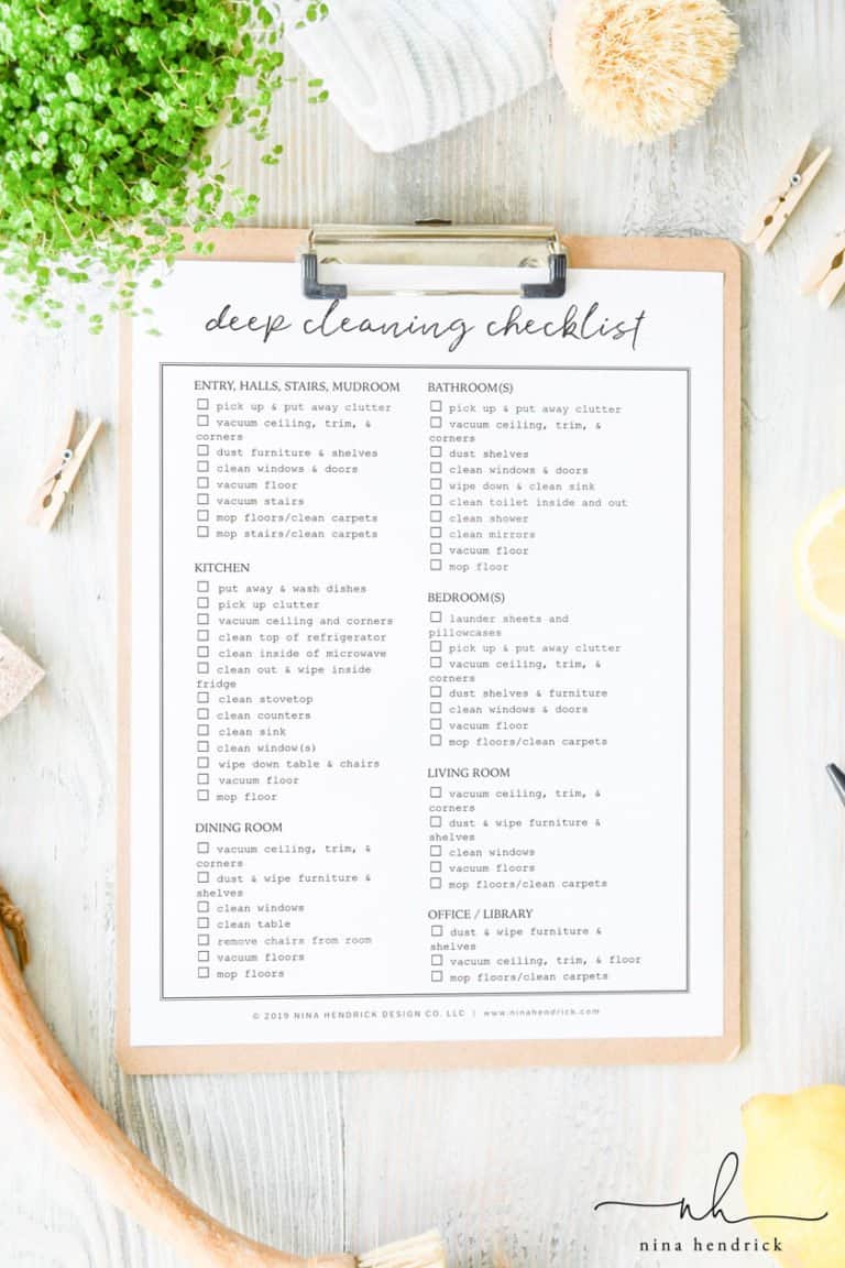 Cleaning Checklist Free Printable