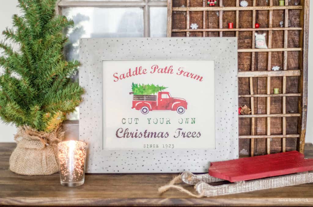 free printable sign with "Cut your own Christmas Trees" 