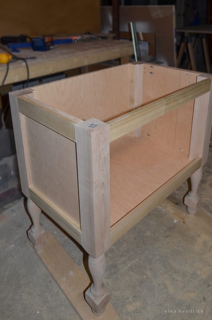 unfinished DIY bathroom vanity sink console