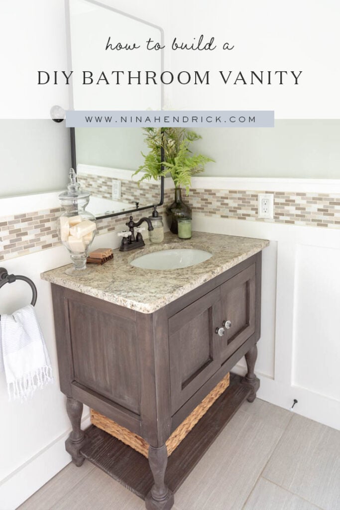 How to Build a DIY BAthroom Vanity Pinterest Graphic