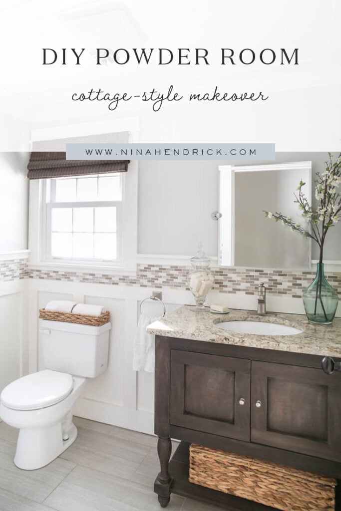 DIY Powder Room Cottage-Style Makeover