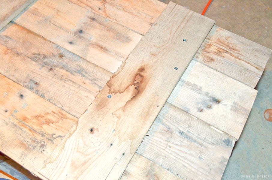 DIY Rustic Pallet Wood American Flag | Step Four: Attach back brackets.