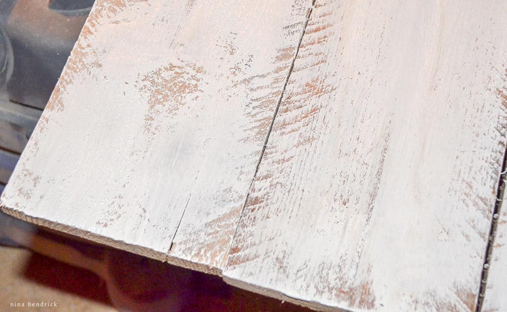 DIY Rustic Pallet Wood American Flag | Step Six: Give the flag a coat of whitewash.