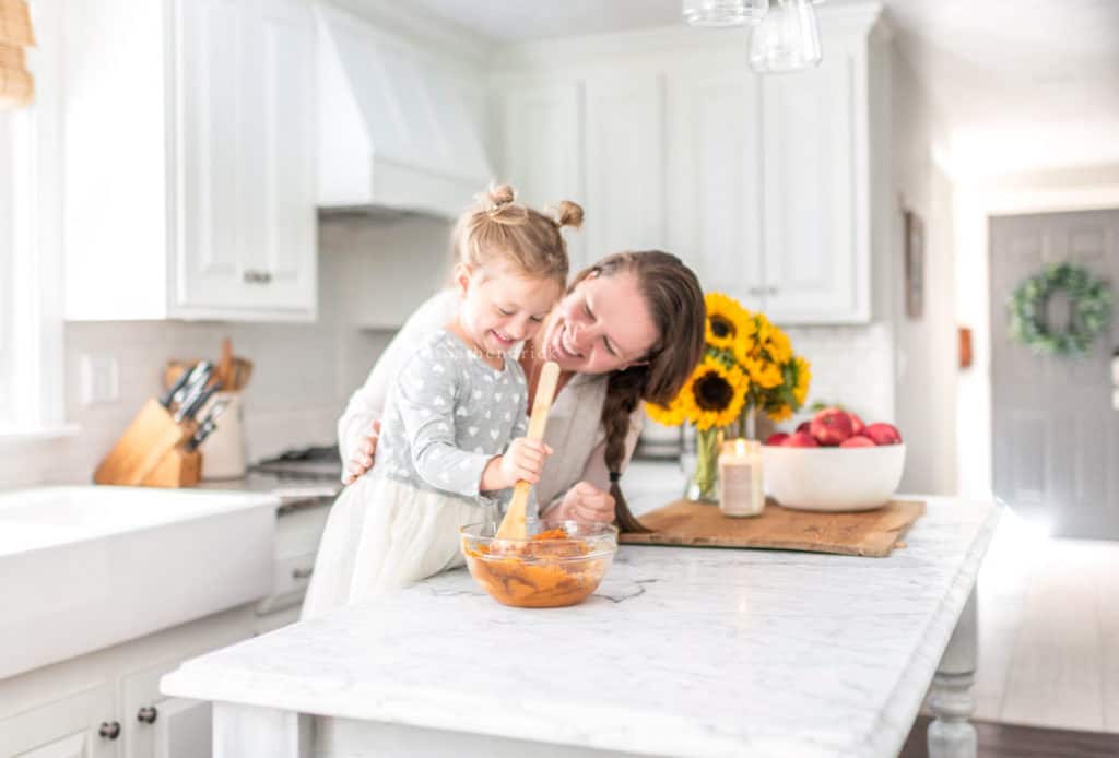 Mom and Daughter fall baking