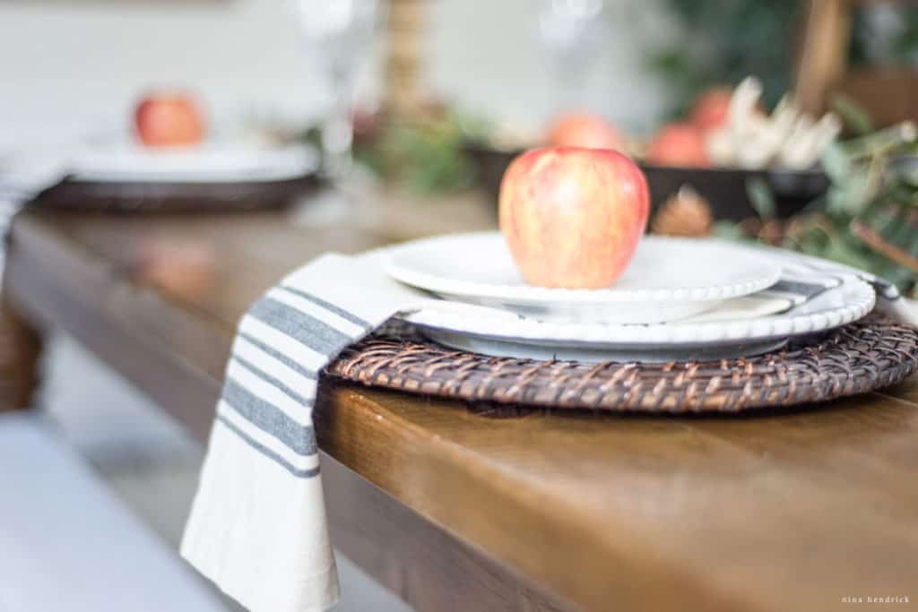 Apples at each place setting
