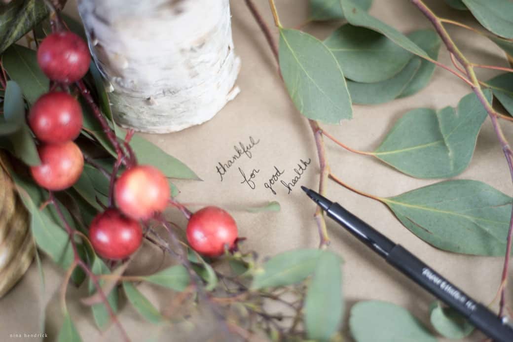 Write on kraft paper runner for Thanksgiving