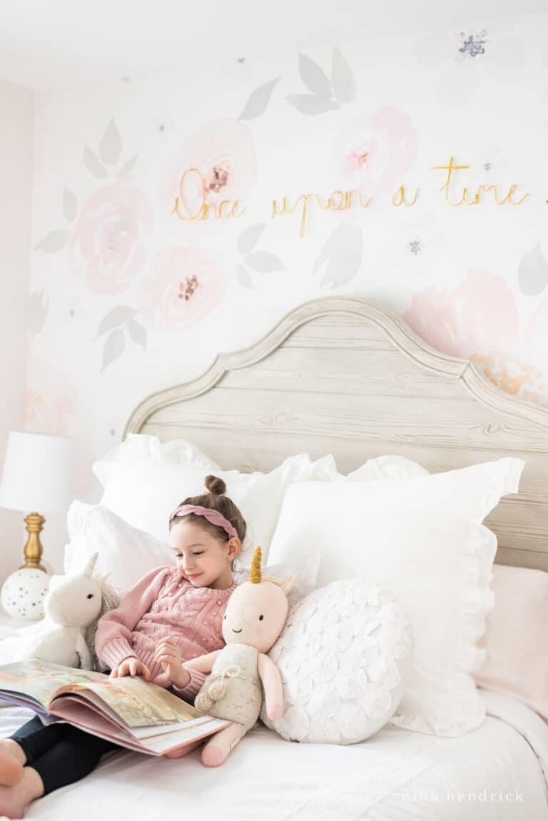 Fairy Tale Blush Floral Girl’s Bedroom Makeover