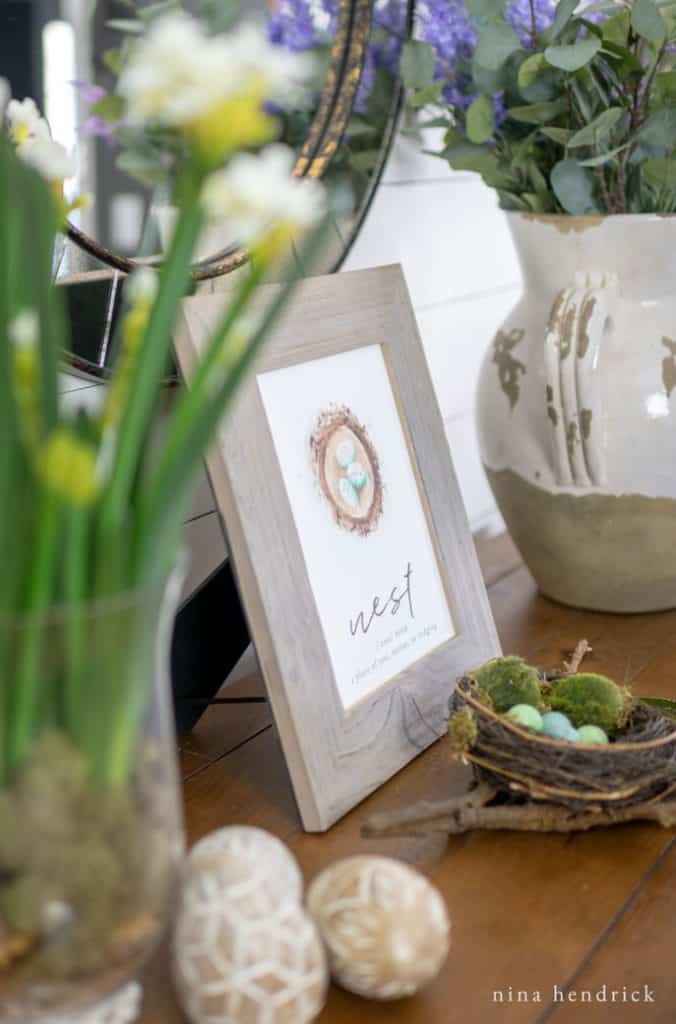 Framed Free Nest Watercolor Printable.
