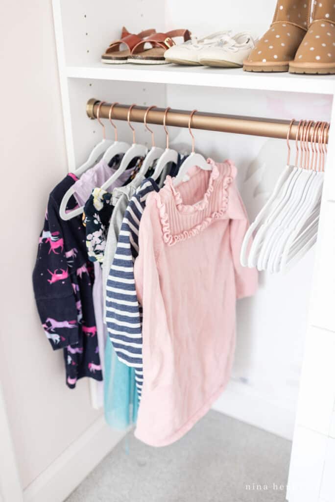 Floral Organized Girl Closet Makeover - Nina Hendrick