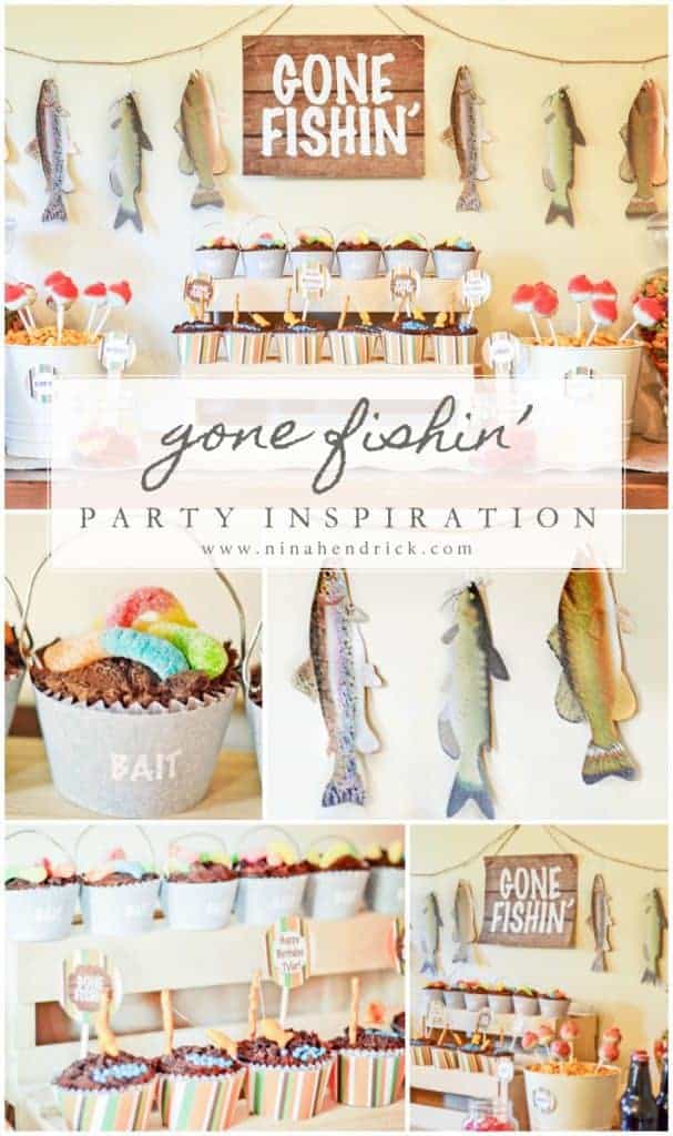 Gone fishin' party inspiration pin image
