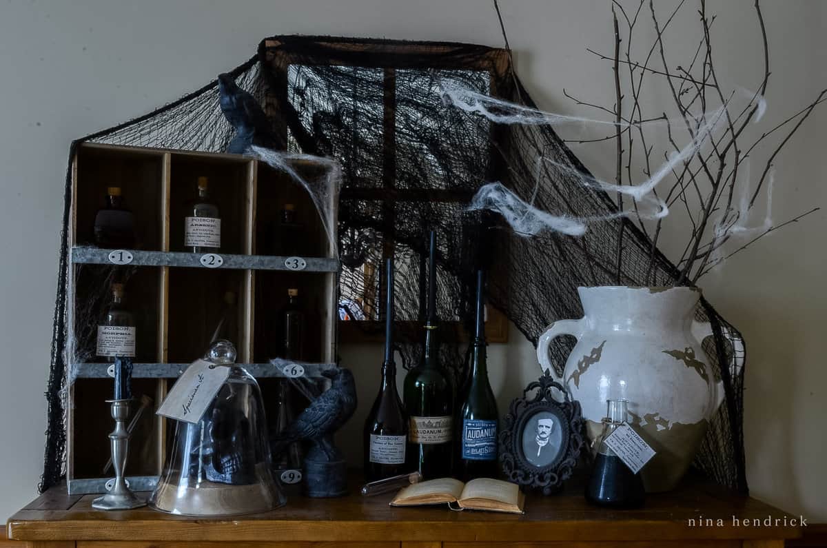 Spooky apothecary vignette