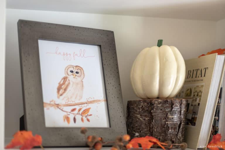 Happy Fall Owl Watercolor