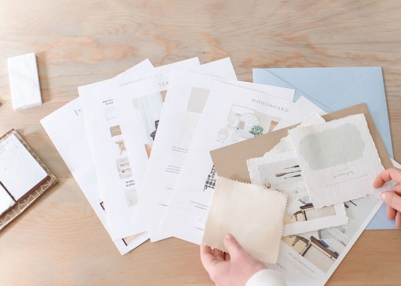 Set home goals by coming up with a detailed plan including paint swatches and mood boards