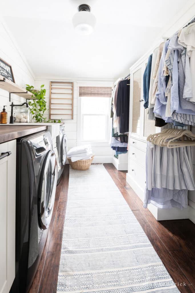 Organized laundry room and closet