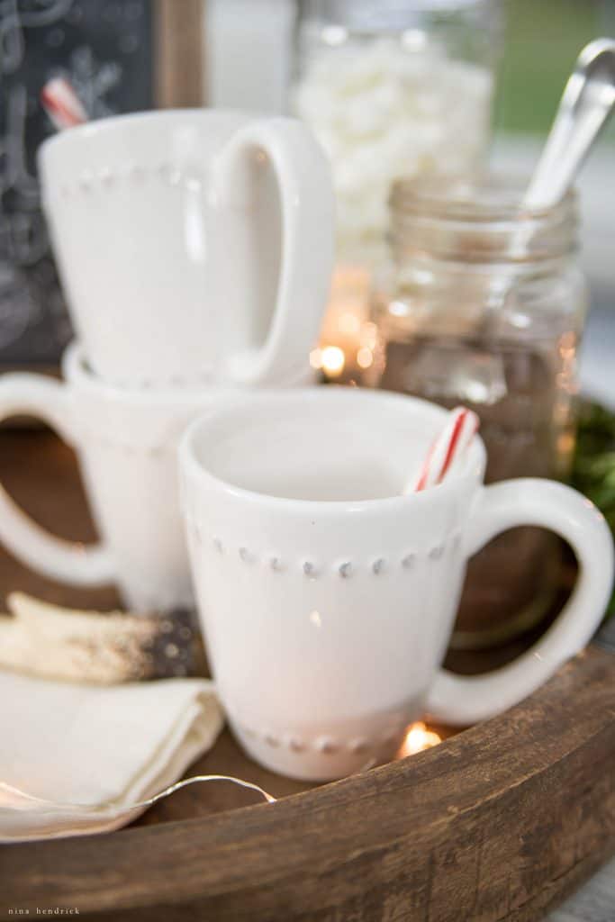 Christmas 2016 Nina Hendrick Holiday Housewalk | White Mugs with Candy Cane