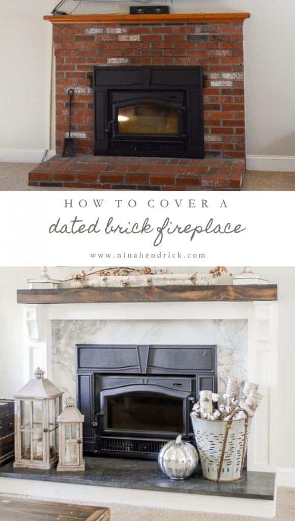 How To Cover Your Brick Fireplace | Modern Farmhouse Style