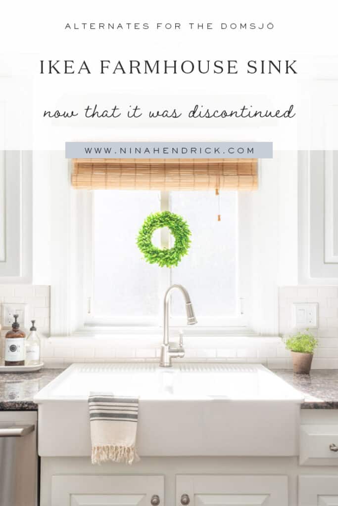 Alternatives for the Domsjo IKEA Farmhouse SInk now that it was discontinued Pinterest Graphic