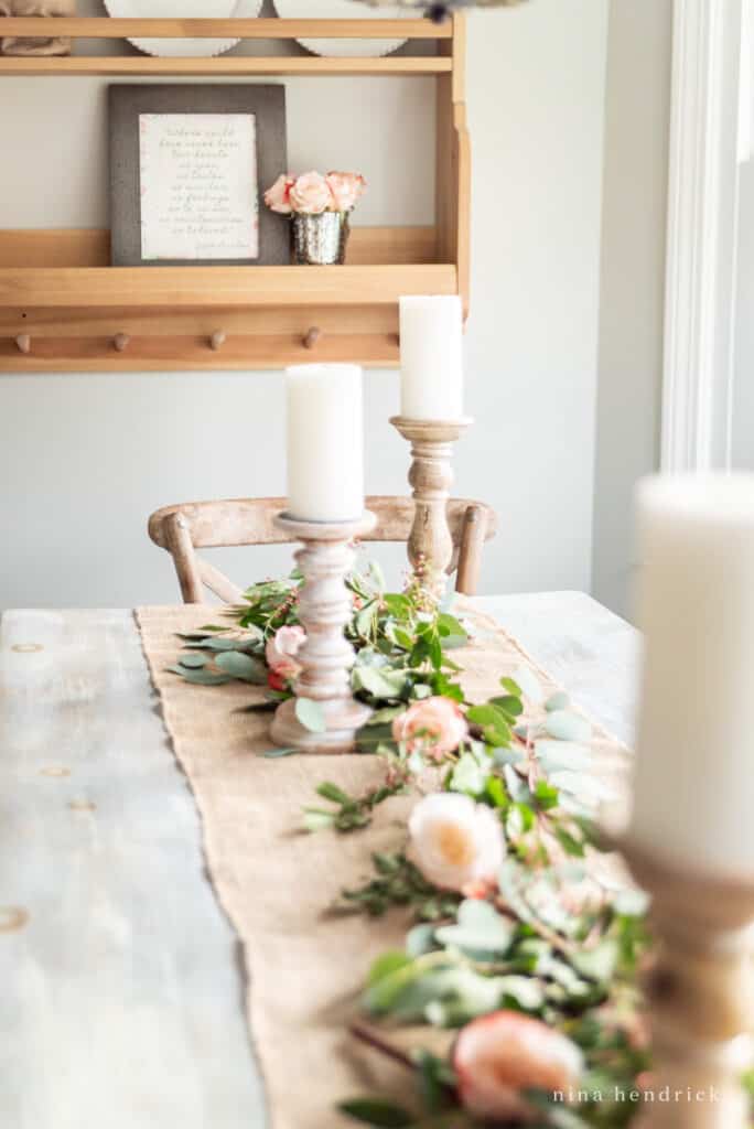 English Garden-inspired rose Valentine's Day Centerpiece