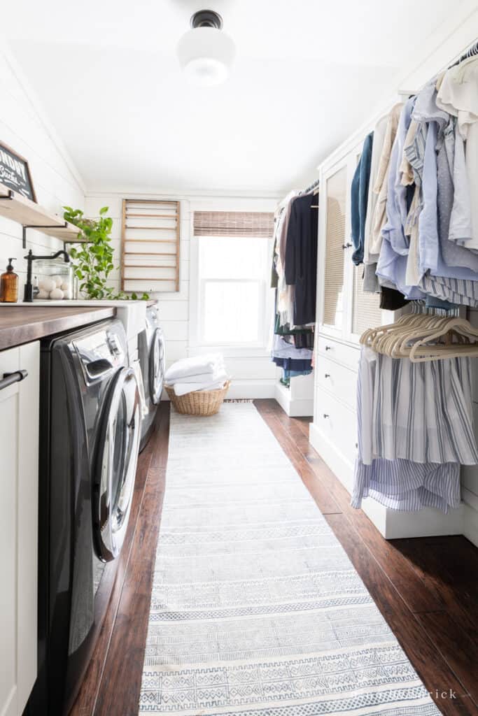 Second-floor laundry room and closet