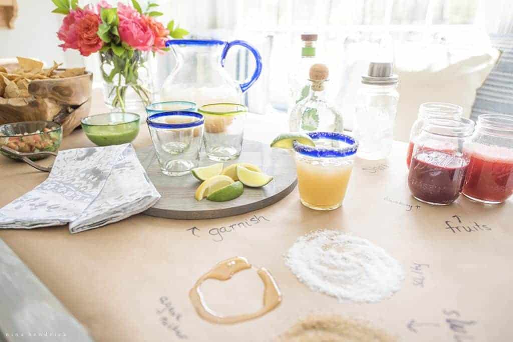 Cinco de Mayo table setting with a margarita making bar