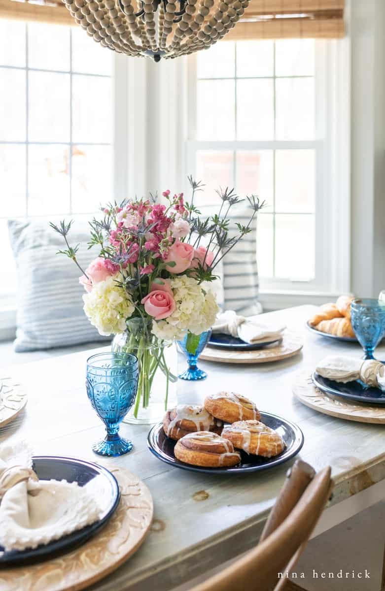 Bright dining room for Mother's Day Brunch