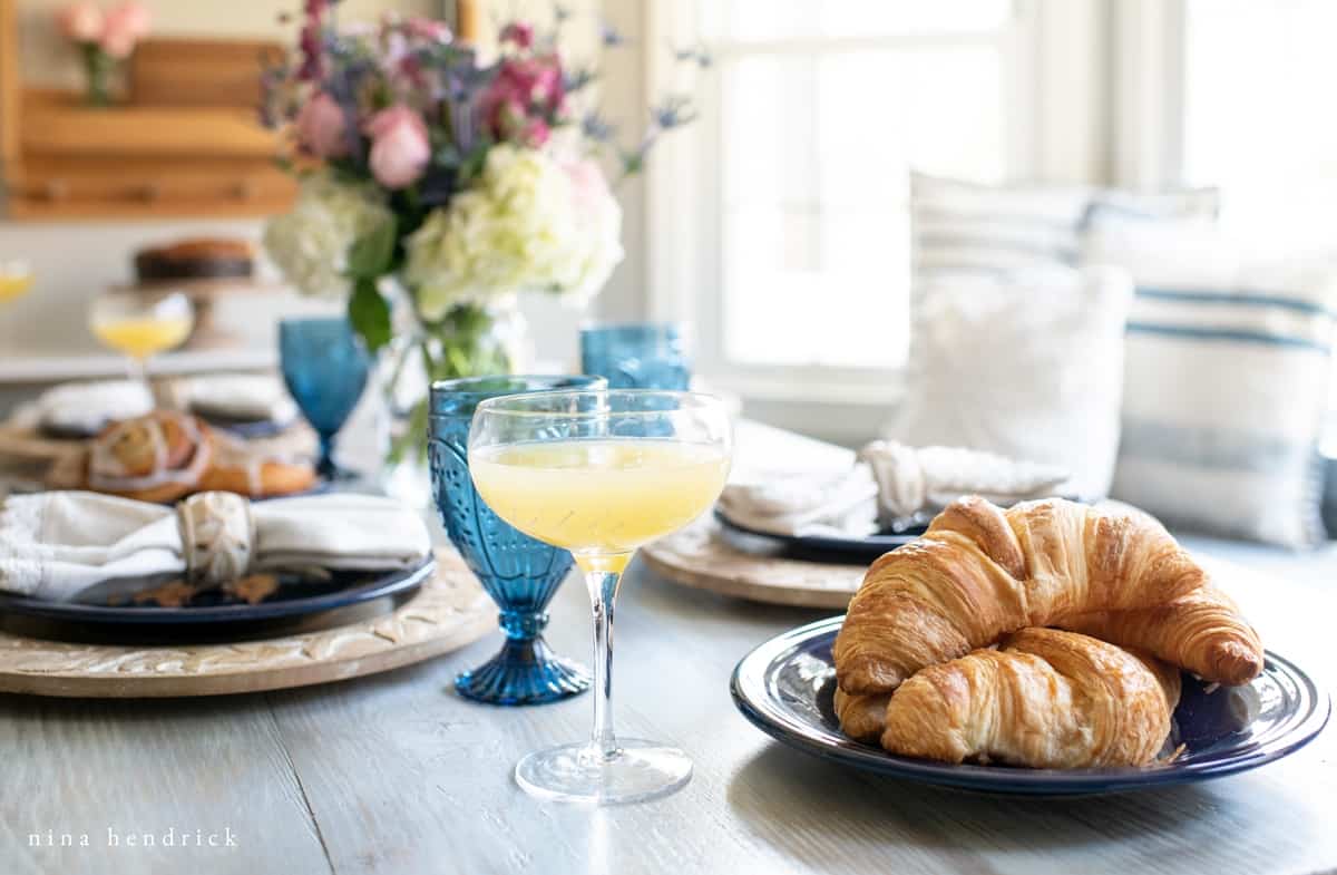 Mother's Day Brunch mimosas and croissants
