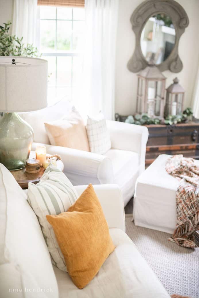 Muted Fall Family Room Decor