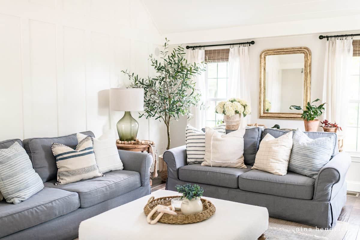 Natural & Neutral Family Room Makeover - Nina Hendrick Home