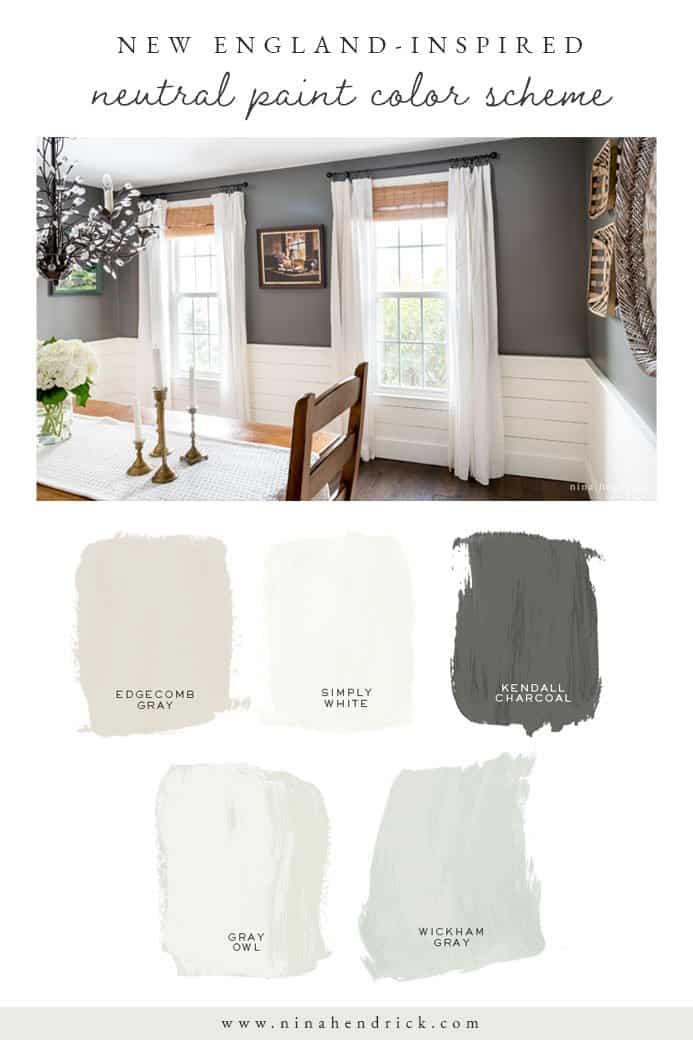New England-Inspired Neutral Paint Color Scheme