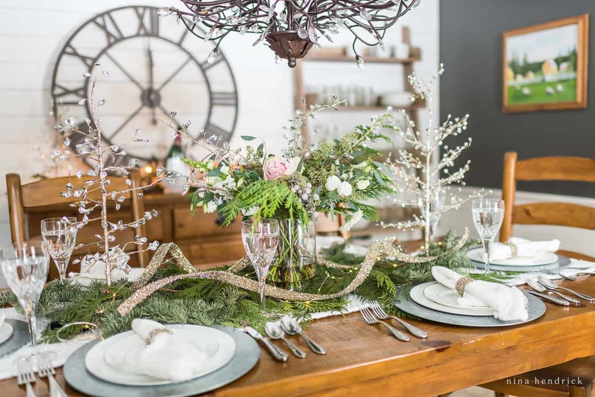 January Inspiration: Elegant Silver and White Winter Tablescape