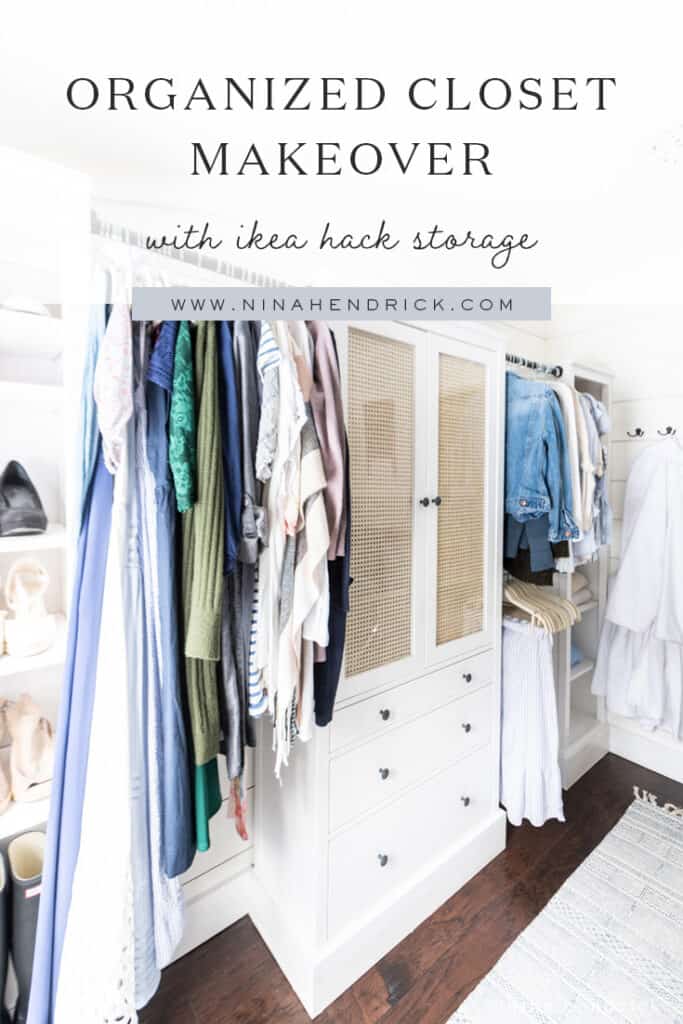 Organized Closet Makeover with IKEA hack Storage