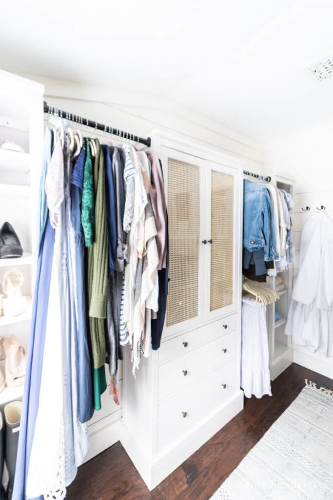 This organized closet makeover uses a hack of the IKEA Hemnes for the perfect amount of storage for a minimalist or capsule wardrobe.