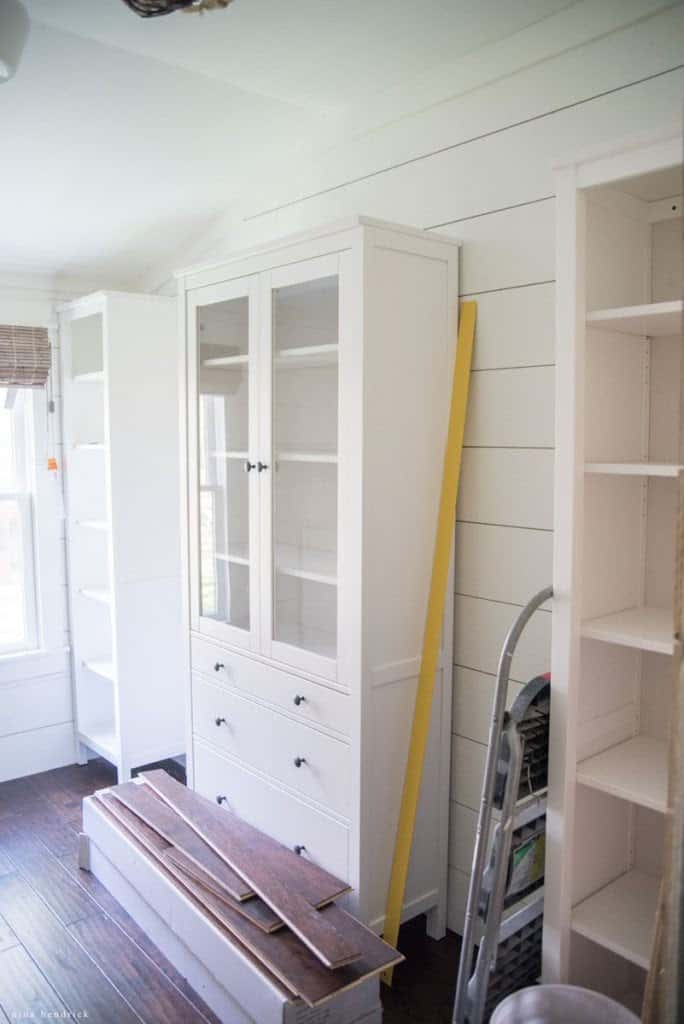 Using IKEA Hemnes bookcases to create storage