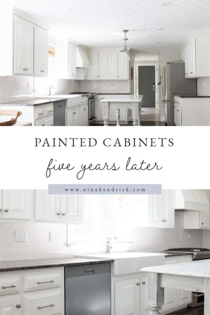 White Painted Kitchen Cabinets in a bright and sunny kitchen