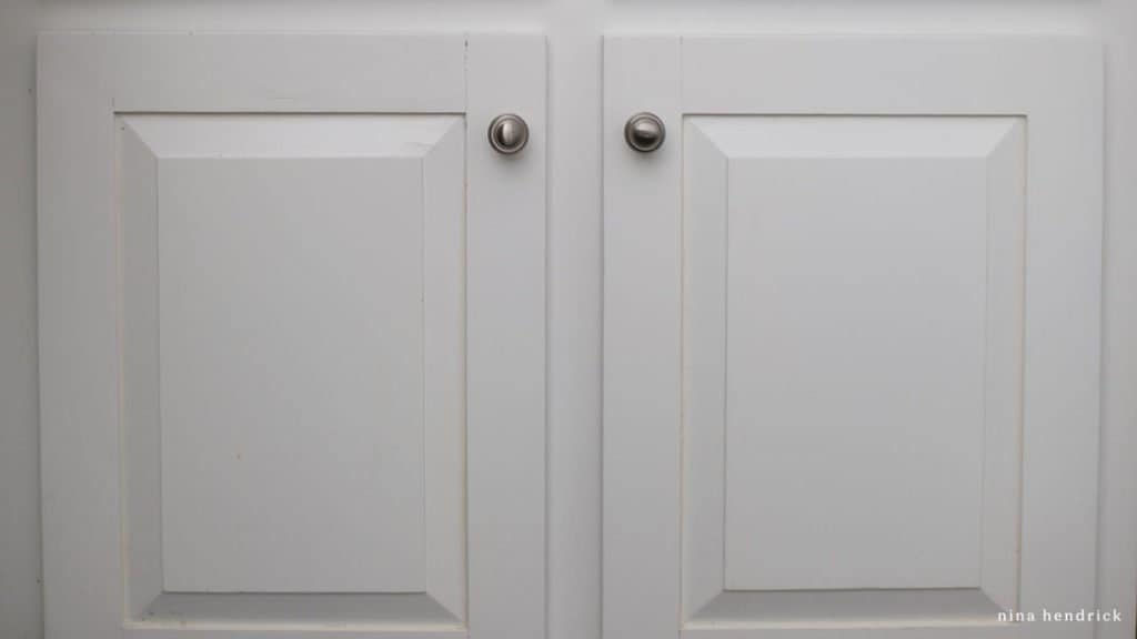 damage to white painted cabinet