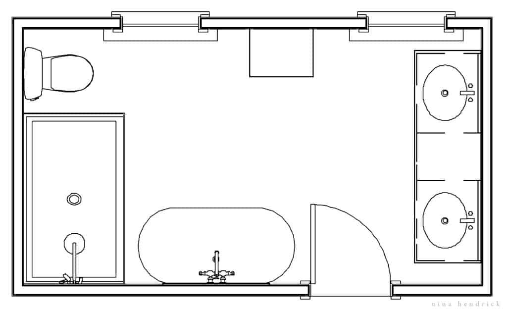 New primary bathroom floor plan