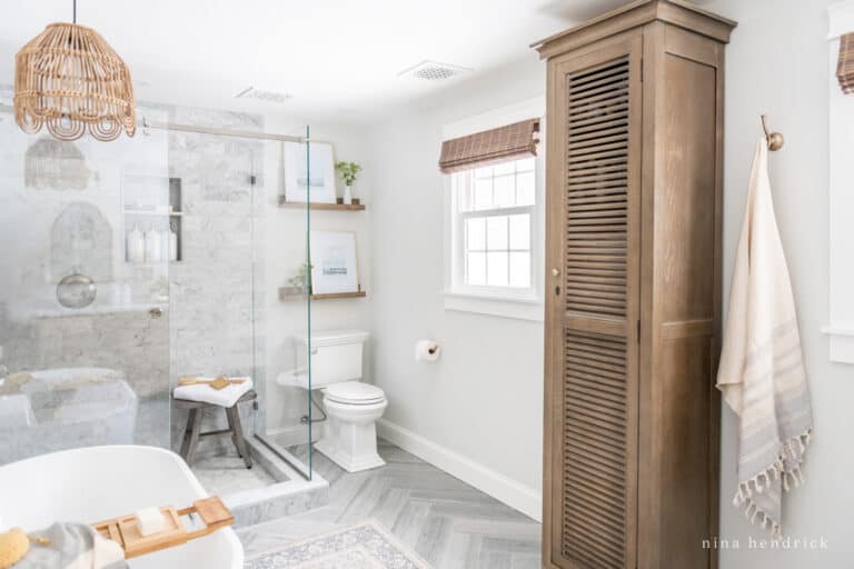 A Primary Bathroom Makeover With Classic, Rustic & Coastal Touches